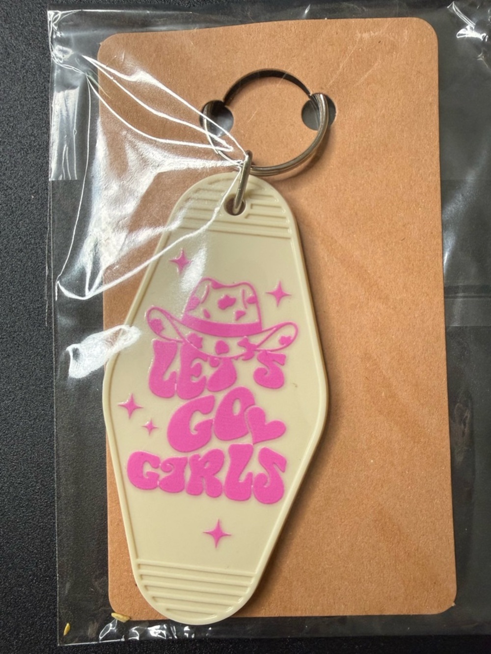 Cowgirl Theme Retro Motel Style Keychain